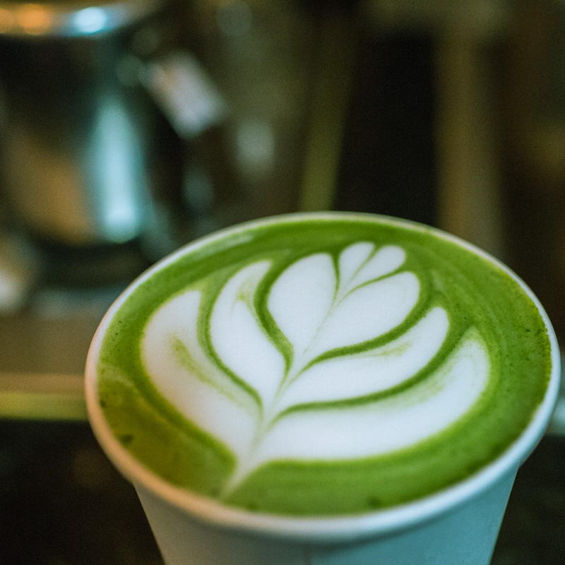 Matcha latte art
